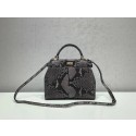 Imitation Fendi MINI PEEKABOO Handbag asphalt-grey pytho 8BN244K JH08652sS26