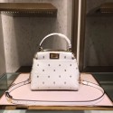 Imitation Fendi PEEKABOO XS white leather mini-bag 8BN309A JH08615dW15