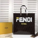 Imitation Fendi SHOPPER F1843 brown&white JH08663Gp56