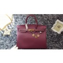 Imitation Hermes Birkin 35cm tote bag litchi leather H35 purple JH01694hu72