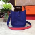 Imitation Hermes Evelyne original togo leather mini Shoulder Bag H1187 blue JH01565EB28