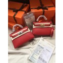 Imitation Hermes Kelly 19cm Shoulder Bags Epsom Leather KL19 Red JH01175dW15