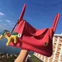 Imitation Hermes Lindy togo Original Leather Shoulder Bag 5086 red JH01608Yx32