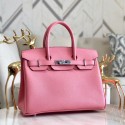 Imitation Hermes original Epsom Leather HB35O pink&silver Metal JH01253JF45