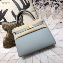 Imitation Hermes original Kelly Epsom Leather KL32 light blue JH01377Ad61