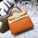 Imitation Hermes original Kelly Epsom Leather KL32 orange JH01382wE81