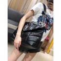 Imitation High Quality Yves Saint Laurent LOULOU PUFFER MEDIUM BAG IN QUILTED CRINKLED MATTE LEATHER Y577475 Black JH07811dN21