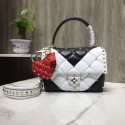 Imitation Luxury VALENTINO Candy Rockstud quilted leather shoulder bag 6019 black&white JH09789VD53