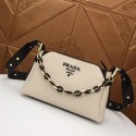 Imitation Prada Calf leather shoulder bag 2032 white JH05246Jf44