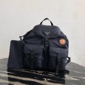 Imitation Prada Re-Nylon backpack 1BZ811 black&orange JH05112sS26