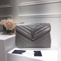 Imitation SAINT LAURENT Loulou Monogram medium quilted leather shoulder bag 74558 grey JH08103JF45