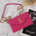 Imitation SAINT LAURENT Monogram leather cross-body bag 263358 Pivoive pink JH08058yF79