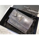 Imitation SAINT LAURENT Monogram Sunset medium Silver Wire cross-body Bag 442906 Silver JH07868Yx32