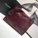 Imitation SAINT LAURENT NIKI MEDIUM SHOPPING BAG IN CRINKLED VINTAGE LEATHER 5814 Burgundy JH07847fJ59