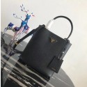 Imitation Top Prada Double Saffiano leather bag 1BA212 black JH05509eP47