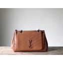 Imitation Top SAINT LAURENT Medium Nolita leather shoulder bag 61877 Camel JH07889Wv17