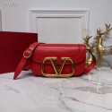 Imitation Top VALENTINO Origianl leather shoulder bag V0030 red JH09639eP47