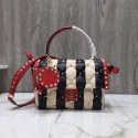 Imitation VALENTINO Candy Rockstud quilted leather shoulder bag V6019 black&white JH09795dW15