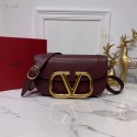 Imitation VALENTINO Origianl leather shoulder bag V0030 Burgundy JH09638Yx32