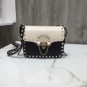 Imitation Valentino Original Leather cross-body bag 0936M black&white JH09873JF45