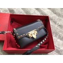 Imitation VALENTINO Rockstud leather cross-body bag 04235 black JH09844dm74