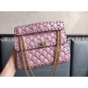 Imitation VALENTINO Rockstud medium leather shoulder bag 0123 pink JH09843Gp56