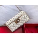 Imitation VALENTINO Rockstud quilted leather cross-body bag 0702 white JH09815vW26