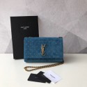 Imitation Yves Saint Laurent Kate Small Original Nubuck leather Shoulder Bag Y474367 blue JH07803ox12