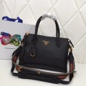 Knockoff 1:1 Prada Calf leather bag 1BA157 black JH05401Wj74