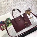 Knockoff 1:1 prada small saffiano lux tote original leather bag bn2754 burgundy&gray JH05630Pf97