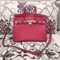 Knockoff AAA Hermes Birkin H25 litchi grain red JH01782nQ90