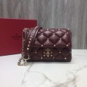 Knockoff AAAAA VALENTINO Candy quilted leather cross-body bag 0072 dark red JH09767bP60