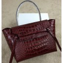 Knockoff Celine Belt Bag Original Croco Leather CL98312M Burgundy JH06012Tm92