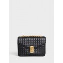 Knockoff CELINE MEDIUM C BAG IN BICOLOUR QUILTED CALFSKIN CL87253 black JH06006pN75