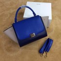 Knockoff Celine Trapeze Bag Original Nubuck Leather 3345 Royal Blue&Black&Khaki JH06334Jz41