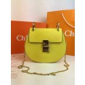 Knockoff Chloe Drew Shoulder Bags Calfskin Leather 2709 Lemon JH08942Hv51