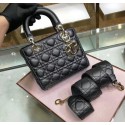 Knockoff Dior MINI LADY DIOR CALFSKIN BAG M0574 black JH07072Nf40