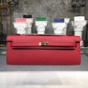 Knockoff Hermes Kelly Clutch Epsom calfskin H0588 red JH01497ll66