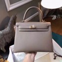 Knockoff High Quality Hermes original epsom leather kelly Tote Bag KL2832 grey JH01546xB29