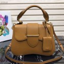 Knockoff Luxury Prada Embleme Saffiano leather bag 1BN005 tan JH05119Pd89