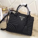 Knockoff Prada Calf leather bag 1BA045 black JH05302Nf40