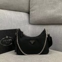 Knockoff Prada Re-Edition 2005 nylon shoulder bag 1BH204 black JH05154Jz41