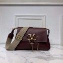Knockoff VALENTINO Origianl leather shoulder bag V0888 Burgundy JH09532Hv51