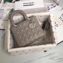 LADY DIOR LAMBSKIN BAG CAL44550 grey&silver-tone metal JH07209DW98