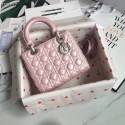 LADY DIOR LAMBSKIN BAG CAL44550 pink&silver-tone metal JH07206MT15