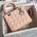 LADY DIOR LAMBSKIN BAG CAL44550 pink&silver-tone metal JH07207Ga14