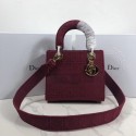 LADY DIOR TOTE BAG IN EMBROIDERED CANVAS C4532 Bordeaux JH07088gt51