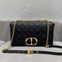 LARGE DIOR CARO BAG Black Soft Cannage Calfskin M9243U JH06819BV46