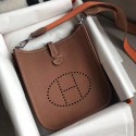 Luxury Hermes Evelyne original togo leather mini Shoulder Bag H15698 Camel JH01428NG76