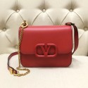 Luxury Imitation VALENTINO VLOCK Origianl leather shoulder bag 0906 red JH09556Pn88